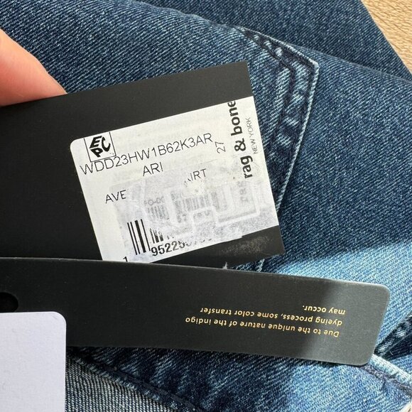 NWT Rag & Bone Avery Maxi Skirt Jean Japan Kaihara Denim Ari Blue Dark Wash 27 - Picture 6 of 14